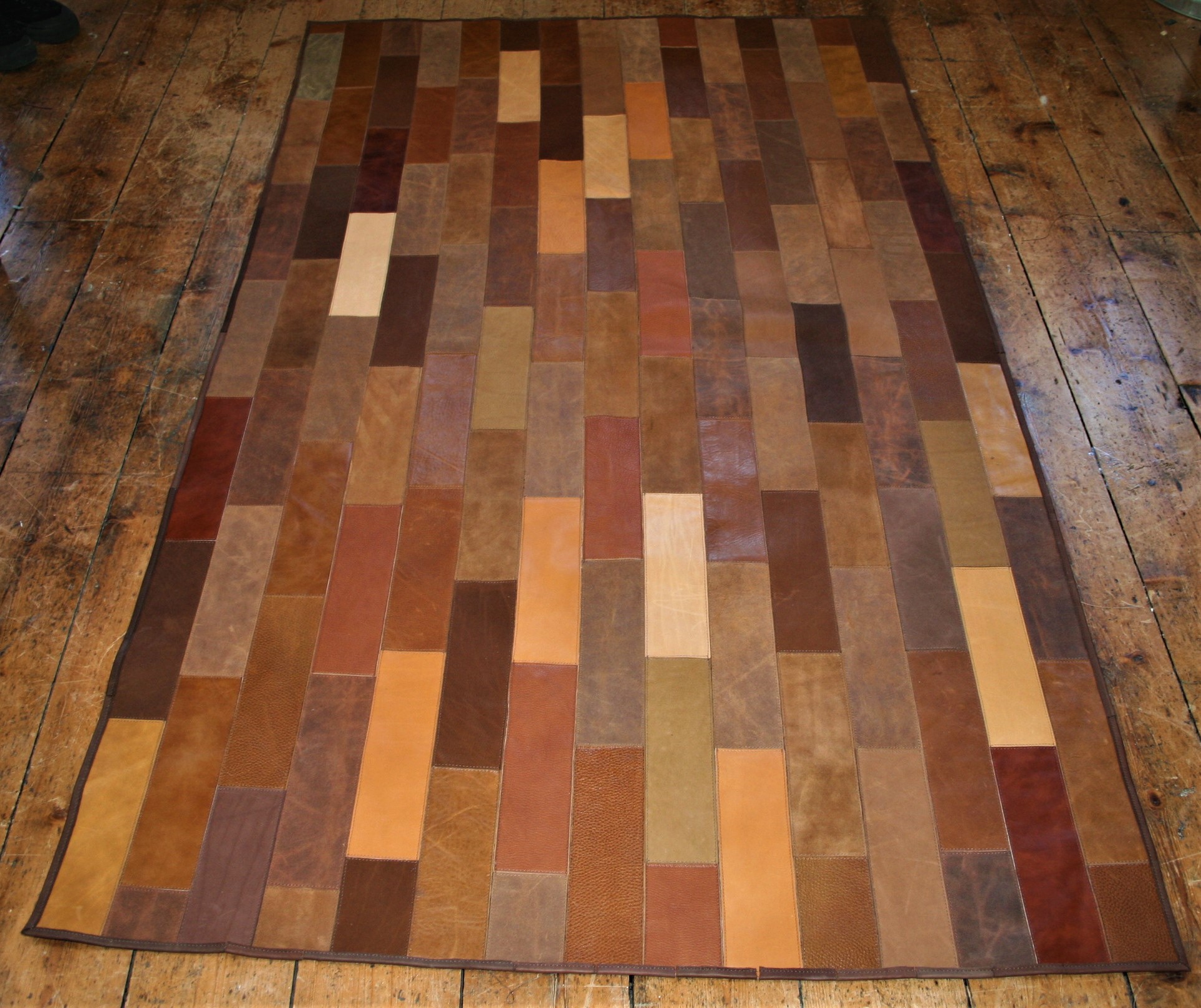 Leather  Tetris Rug (SOLD) To Order 